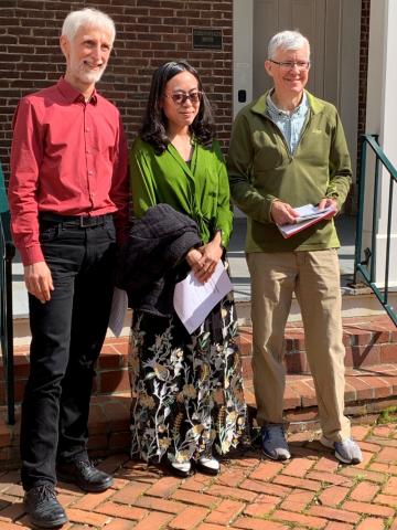 Dr. Nagel and Dr. Hislop with Ang Li who will be working as a Summer Research Assistant with Dr. Bert Guillou