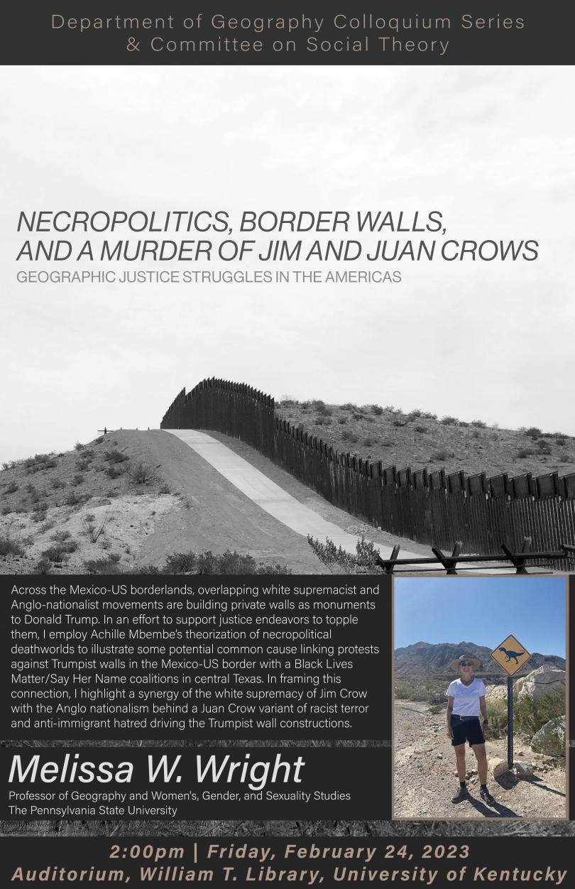 Flyer with photo of the speaker, title of the talk, description of the talk, and a Zoom link