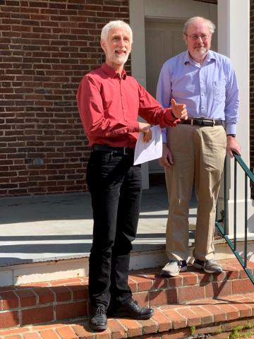 Dr. Carl Lee, retiring from the Math Dept. with Math Chair, Uwe Nagel