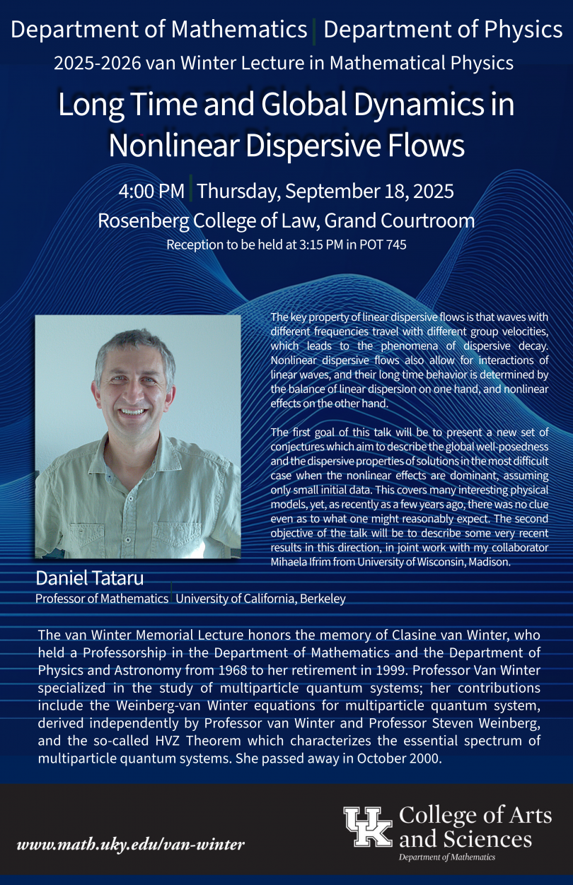 van Winter lecture poster.  